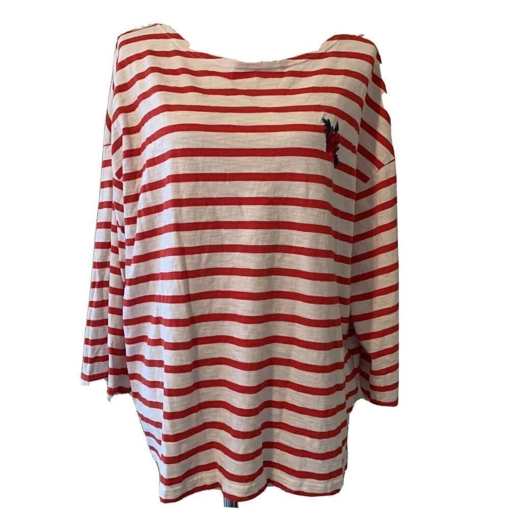 Levi's Multi Color Red White Striped Blouse